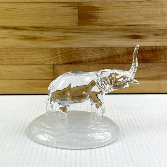 Vtg Crystal D' Arques 24% Lad Crystal Elephant Figurine W/Frosted Base France - Picture 1 of 9
